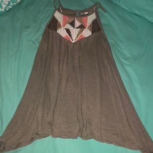 light brown american eagle shirt